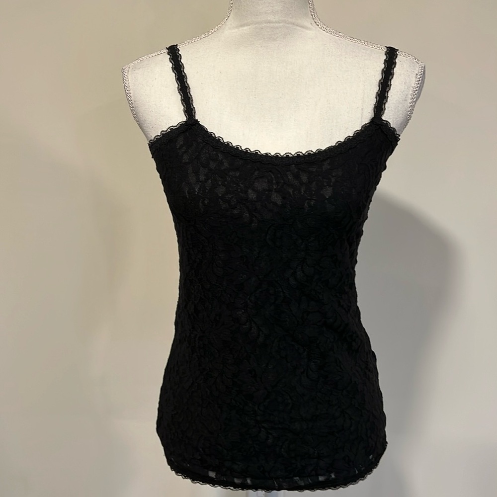 White House Black Market Black Lace Camisole Top Size Small